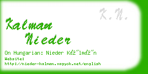 kalman nieder business card